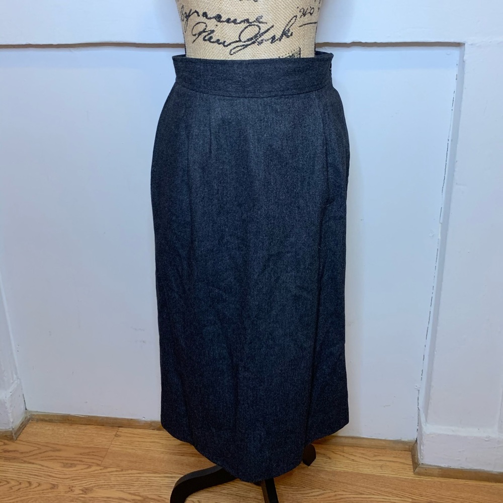 High waisted vintage Grey wool skirt
